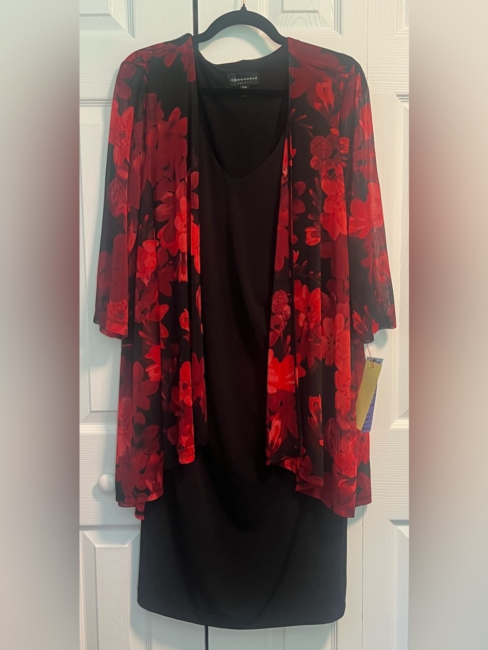 Connected Apparel 2-Piece Mock Jacket Dress Set